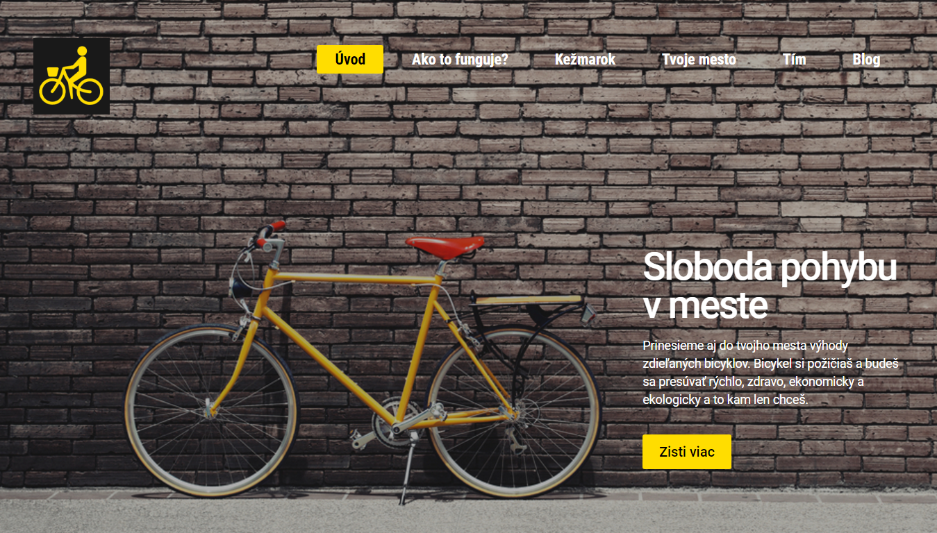 Nový web žlté bicykle
